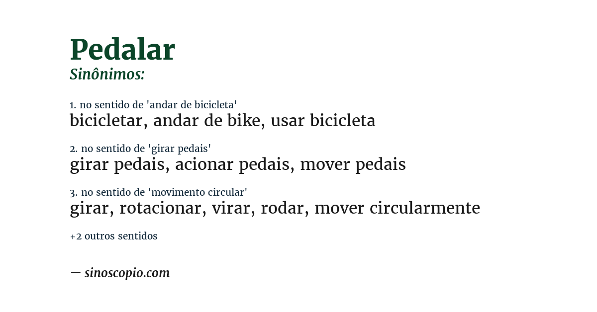 Sinônimo de pedalar