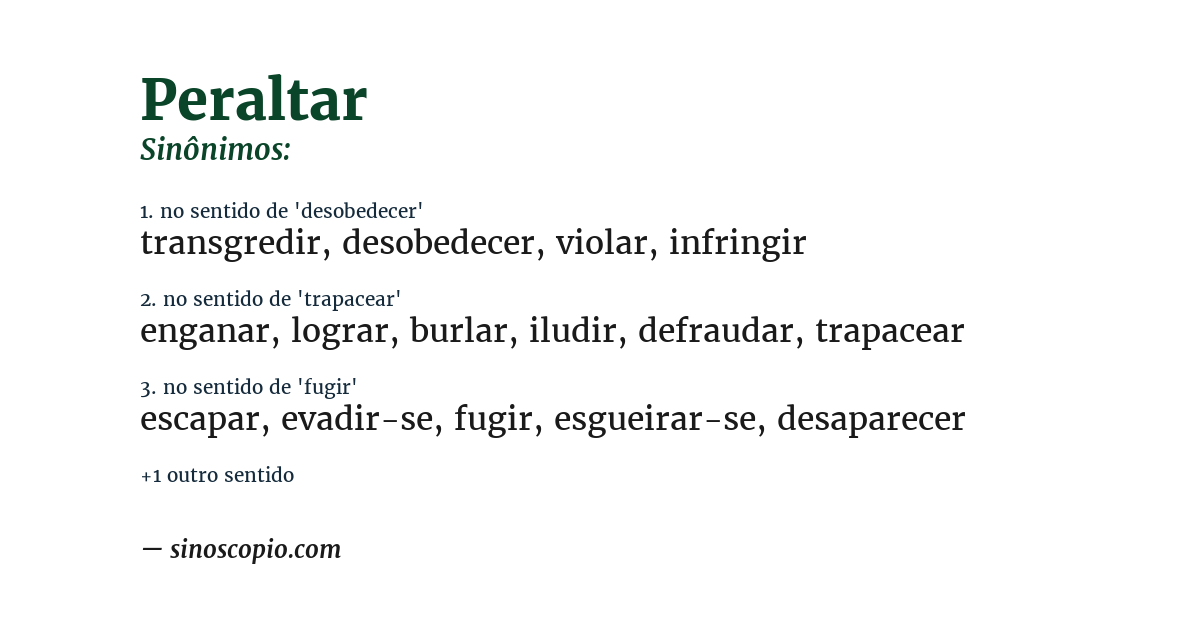 Sinônimo de peraltar