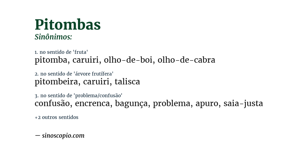 Sinônimo de pitombas