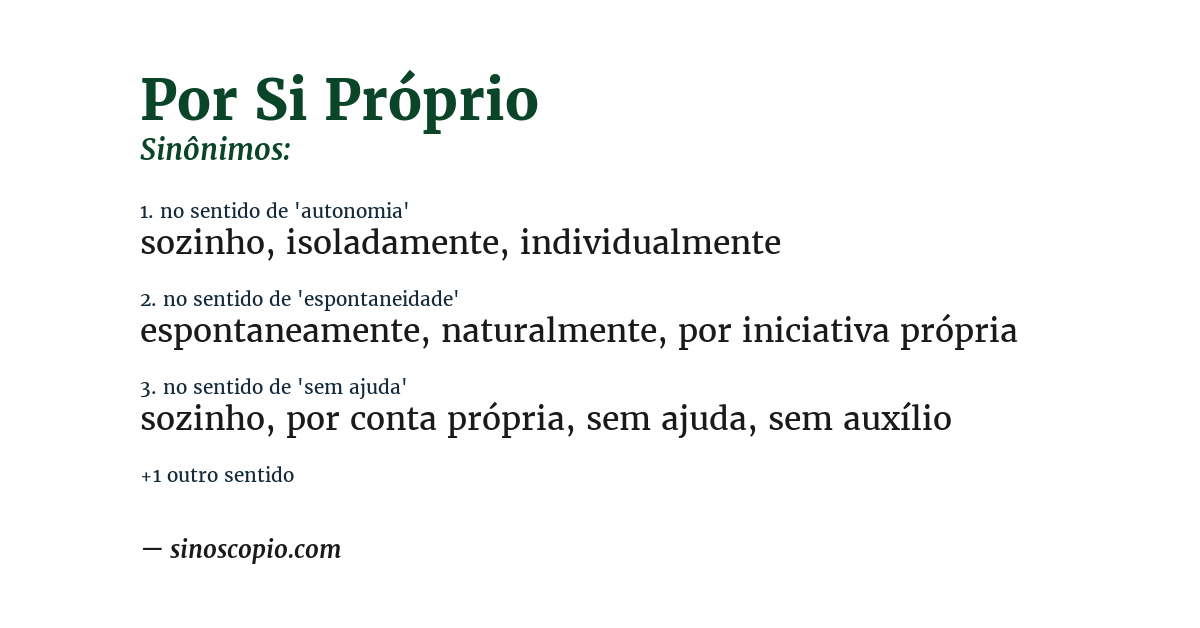 Sinônimo de por si próprio