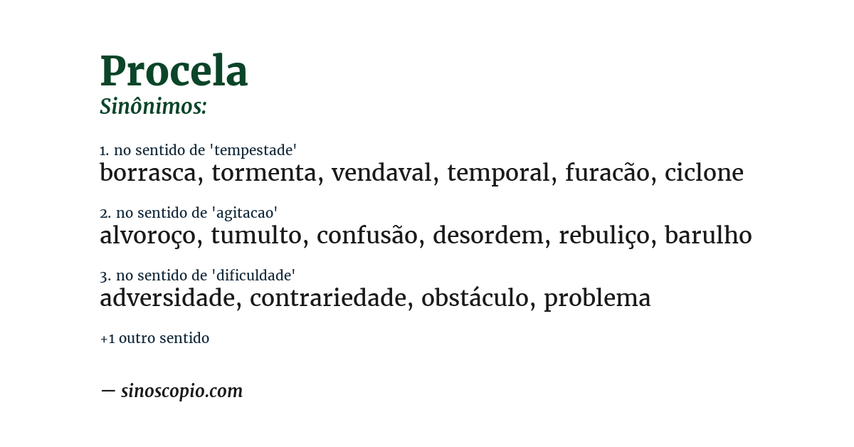 Sinônimo de procela