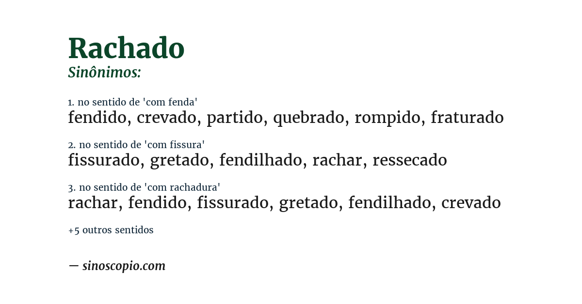 Sinônimo de rachado