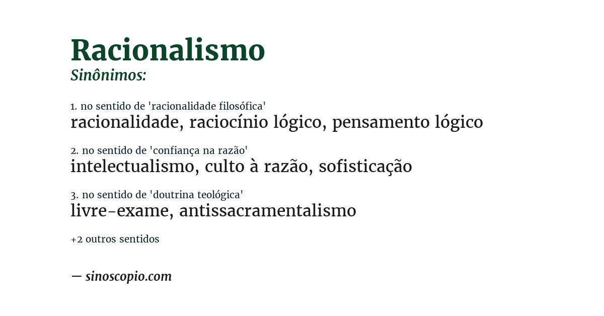 Sinônimo de racionalismo