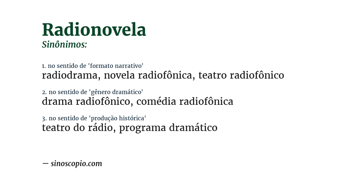 Sinônimo de radionovela