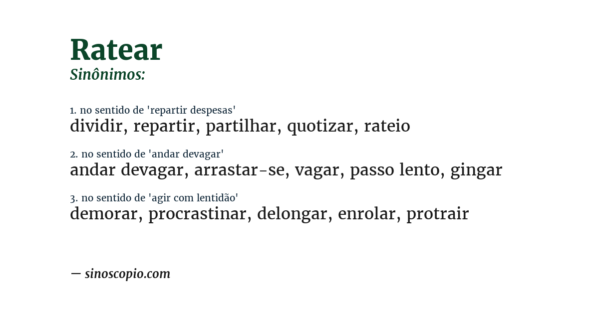 Sinônimo de ratear