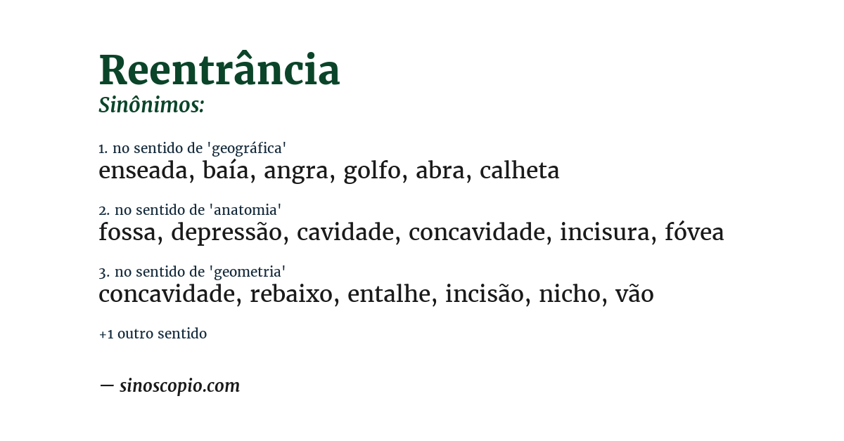 Sinônimo de reentrância