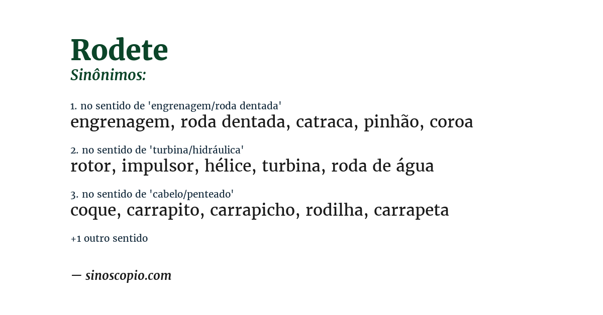 Sinônimo de rodete