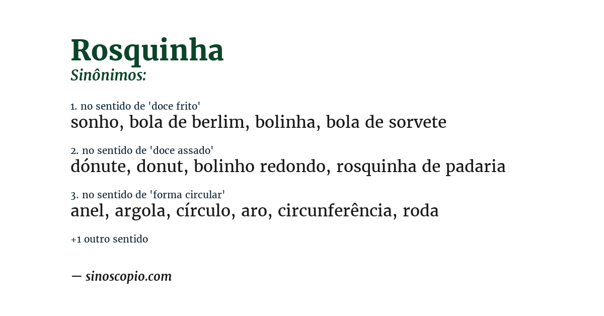 Sinônimo de rosquinha