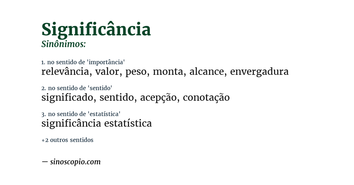 Sinônimo de significância