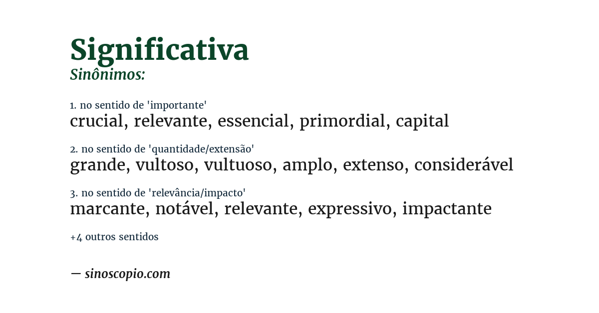 Sinônimo de significativa