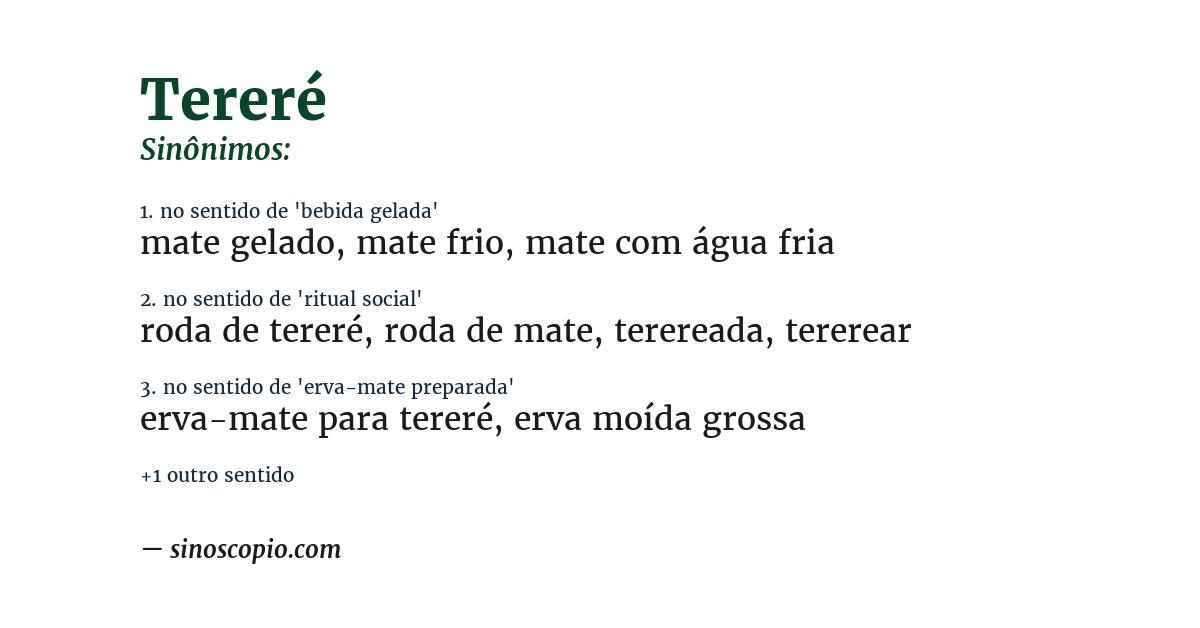 Sinônimo de tereré