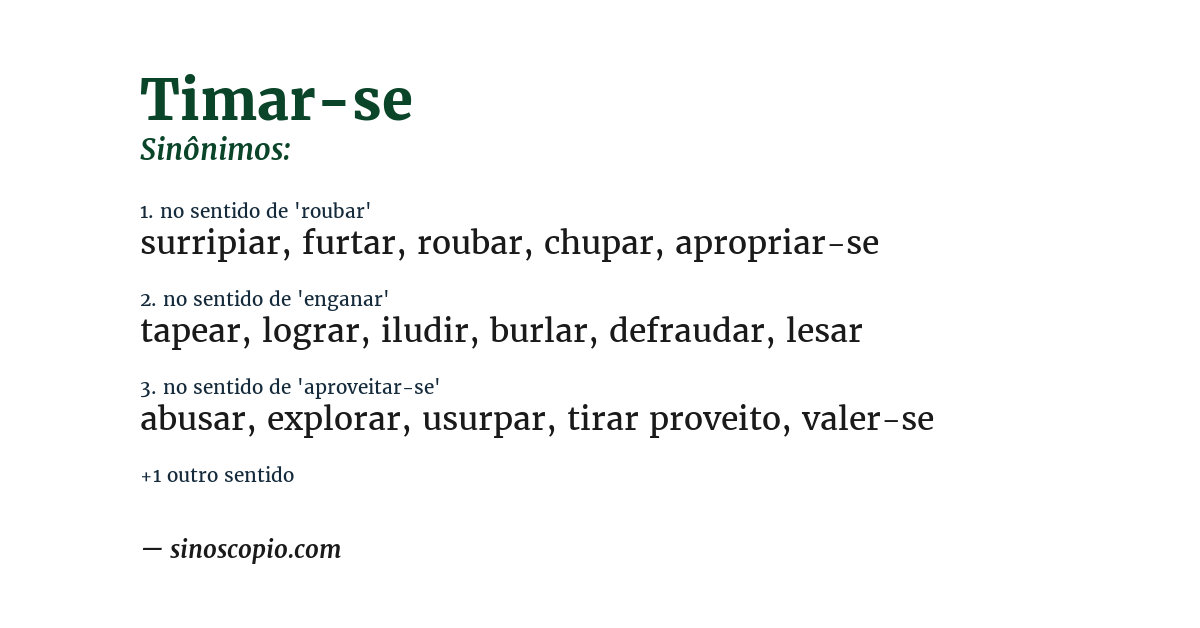 Sinônimo de timar-se