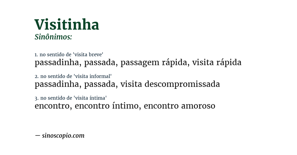 Sinônimo de visitinha