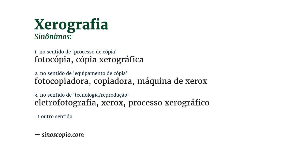 Sinônimo de xerografia