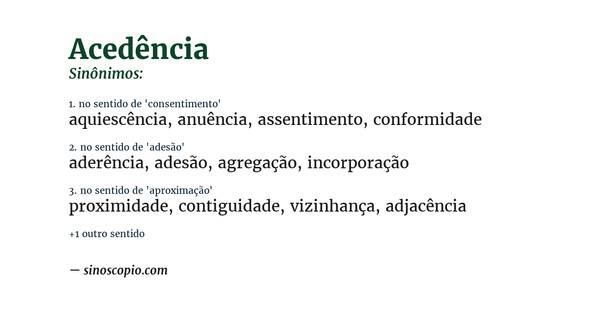 Sinônimo de acedência