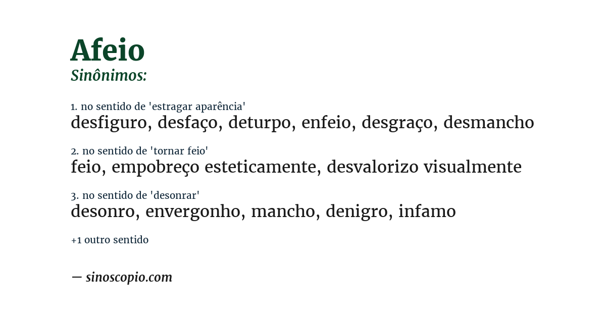 Sinônimo de afeio