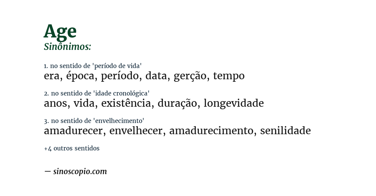 Sinônimo de age