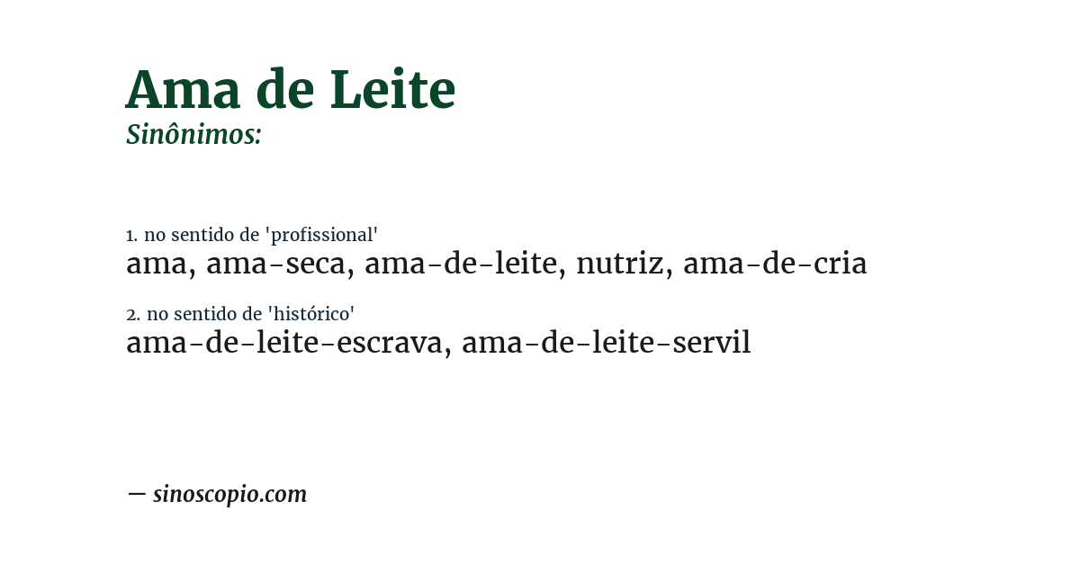 Sinônimo de ama de leite