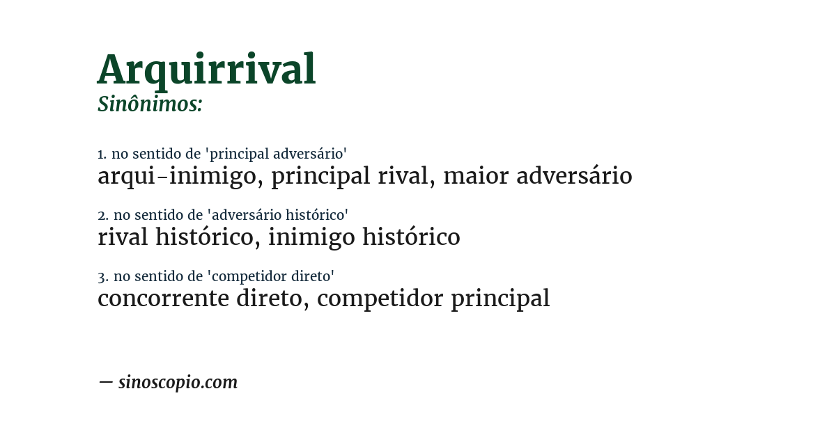 Sinônimo de arquirrival