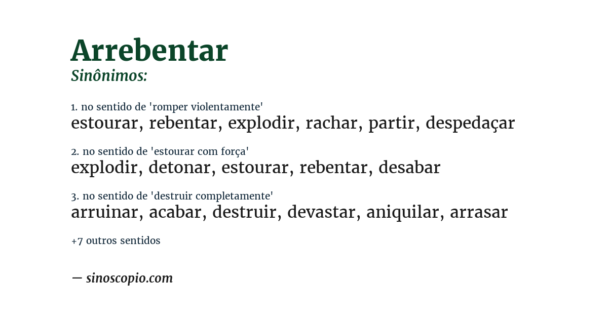Sinônimo de arrebentar