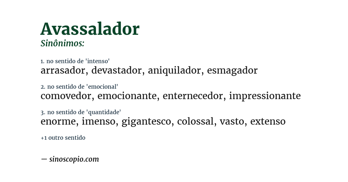 Sinônimo de avassalador