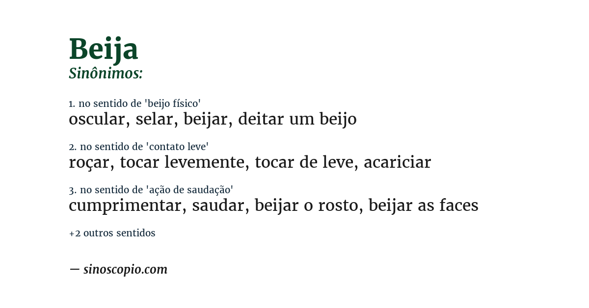Sinônimo de beija