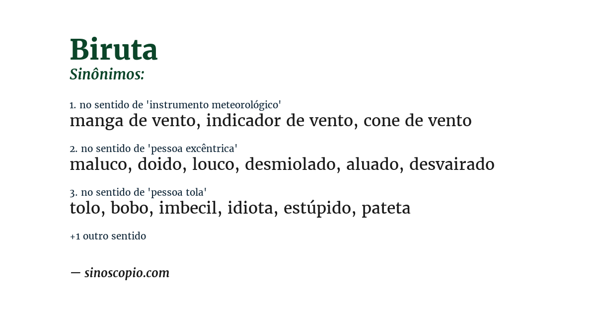 Sinônimo de biruta