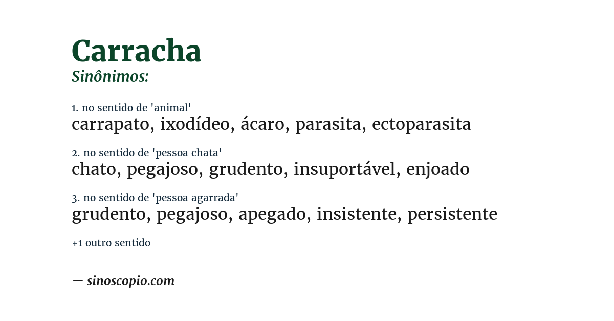 Sinônimo de carracha