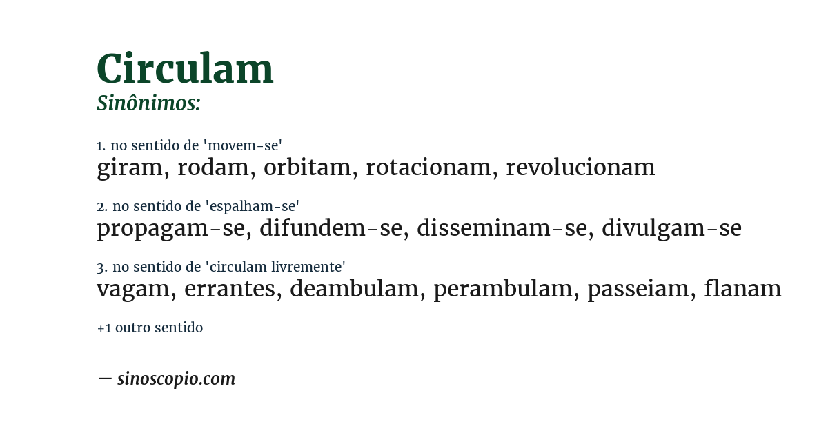 Sinônimo de circulam
