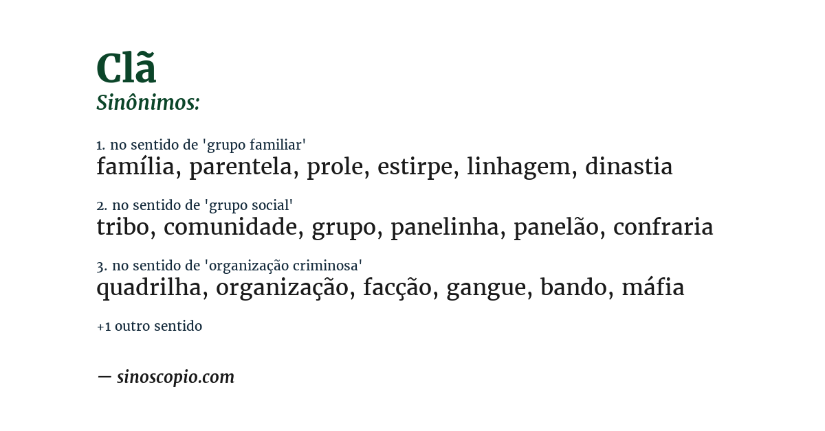 Sinônimo de clã