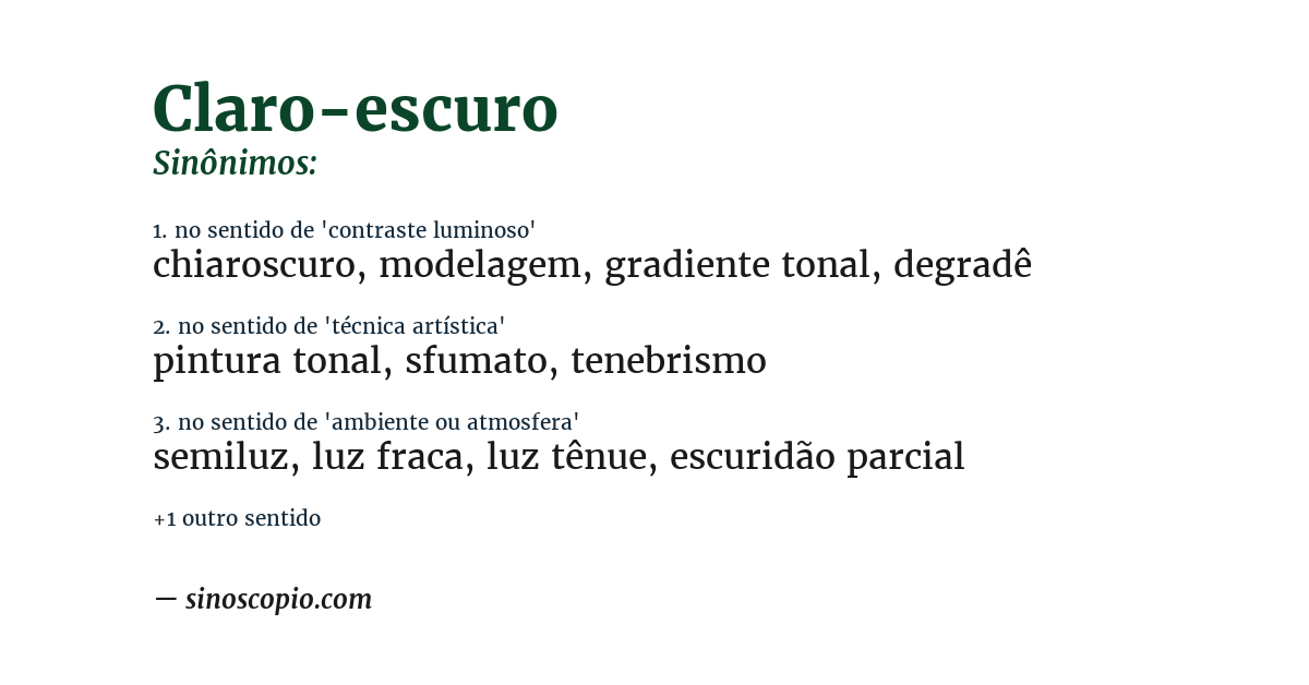 Sinônimo de claro-escuro