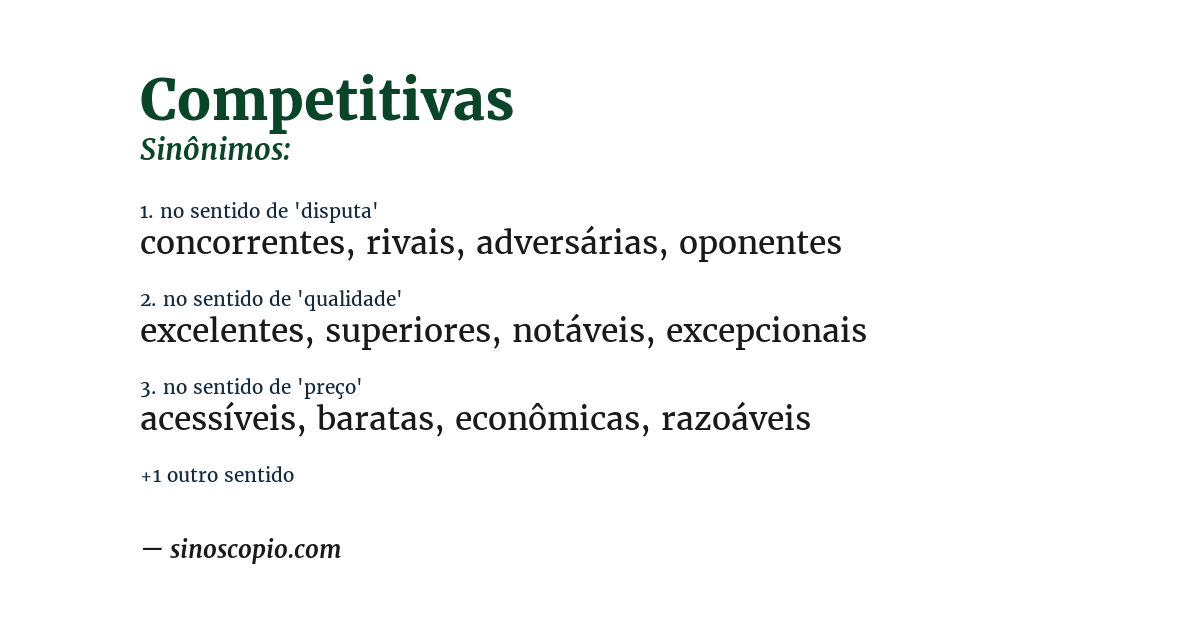 Sinônimo de competitivas