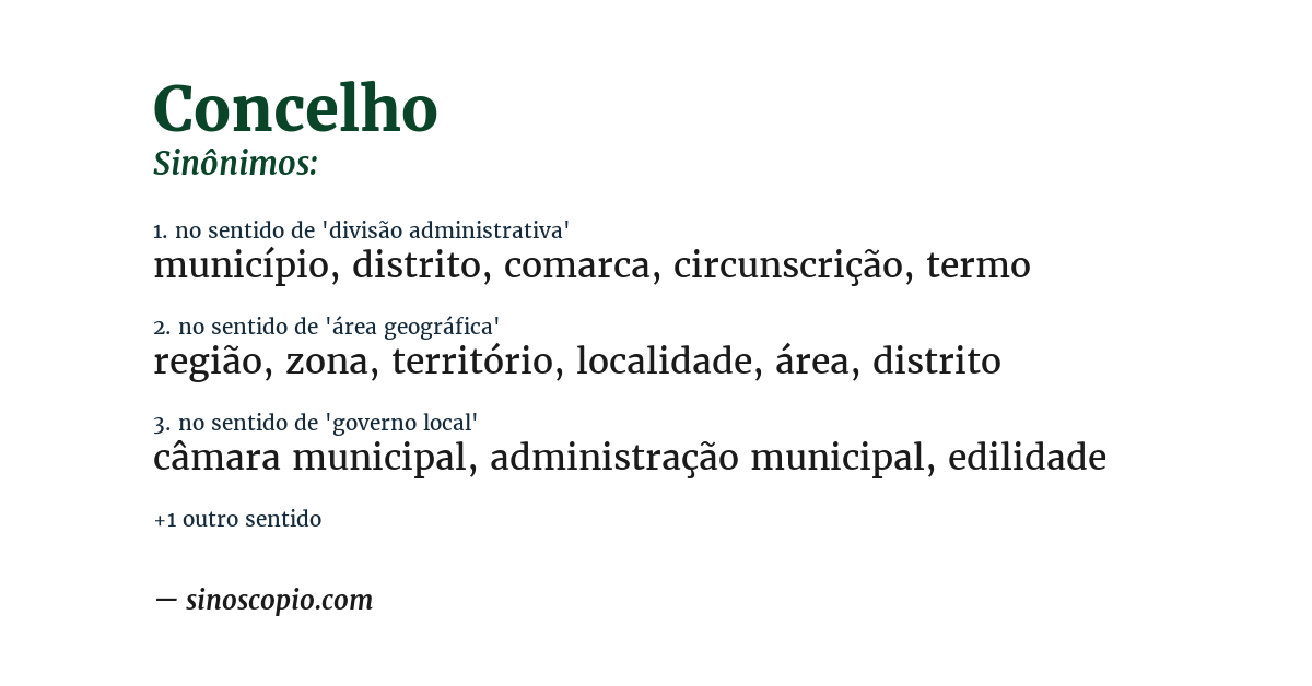 Sinônimo de concelho
