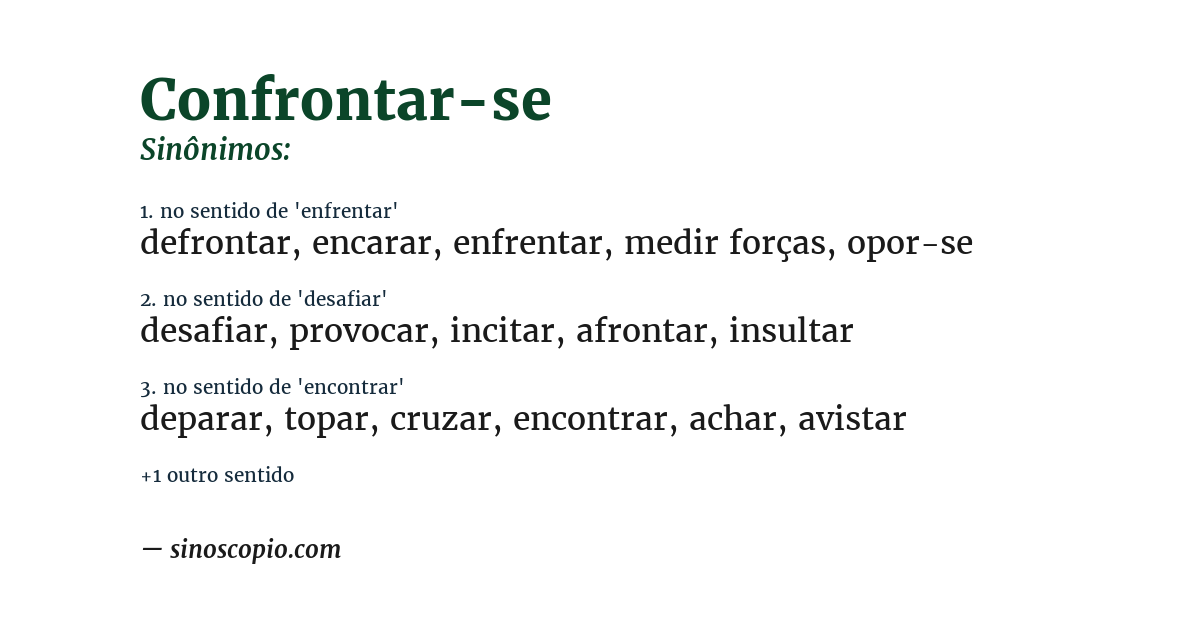 Sinônimo de confrontar-se