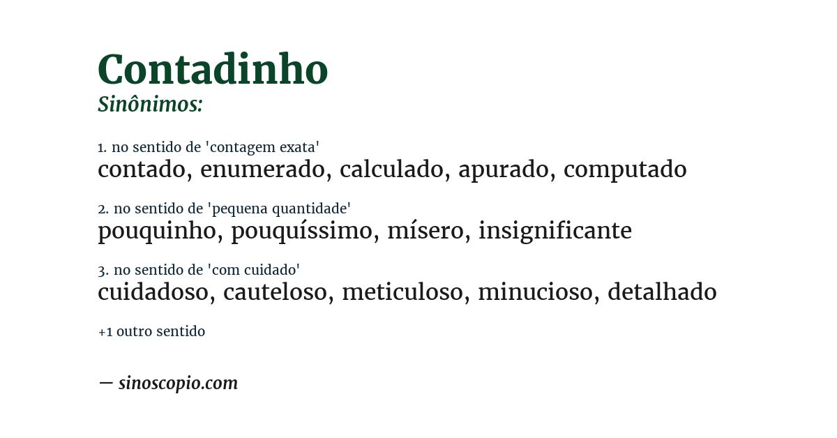 Sinônimo de contadinho