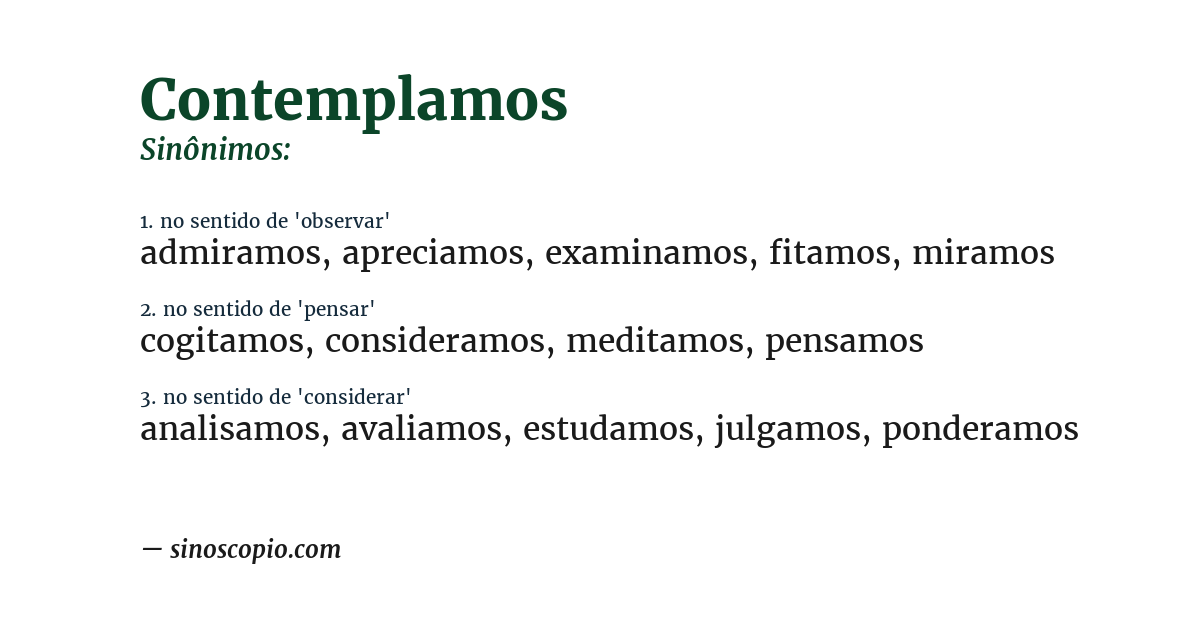 Sinônimo de contemplamos
