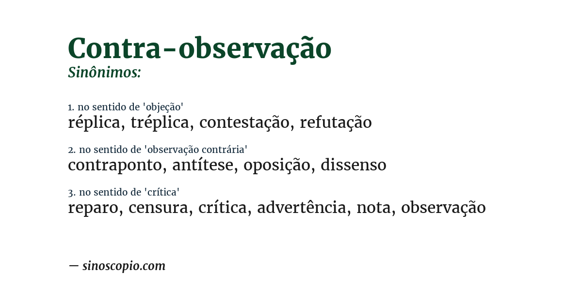 Sinônimo de contra-observação