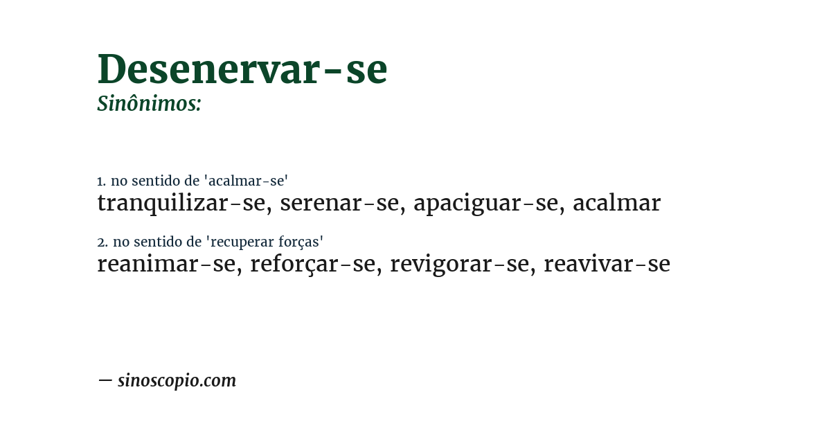 Sinônimo de desenervar-se