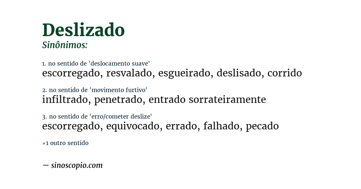 Sinônimo de deslizado