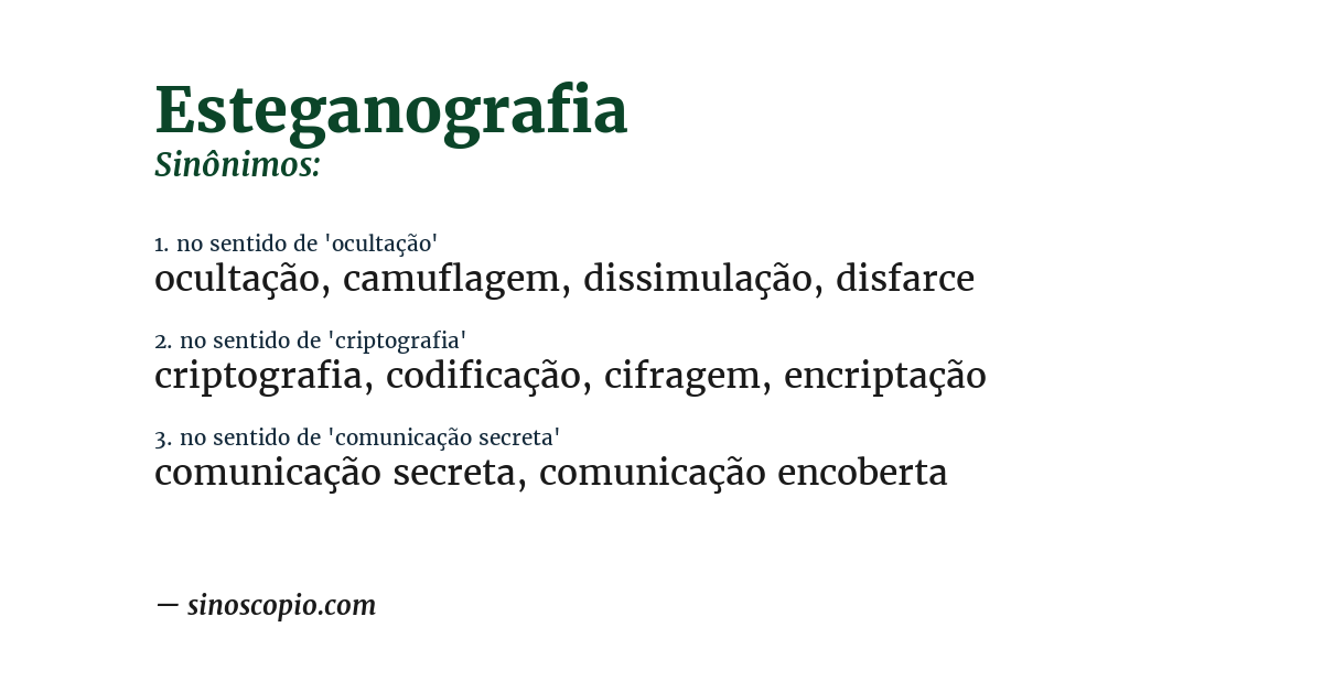Sinônimo de esteganografia