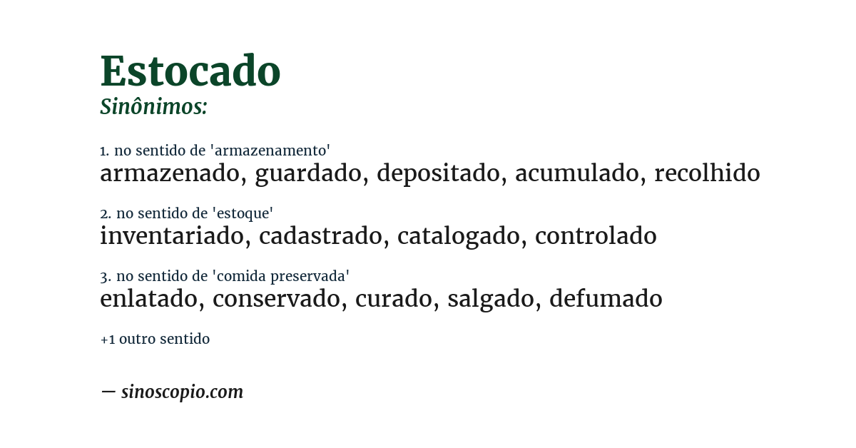 Sinônimo de estocado