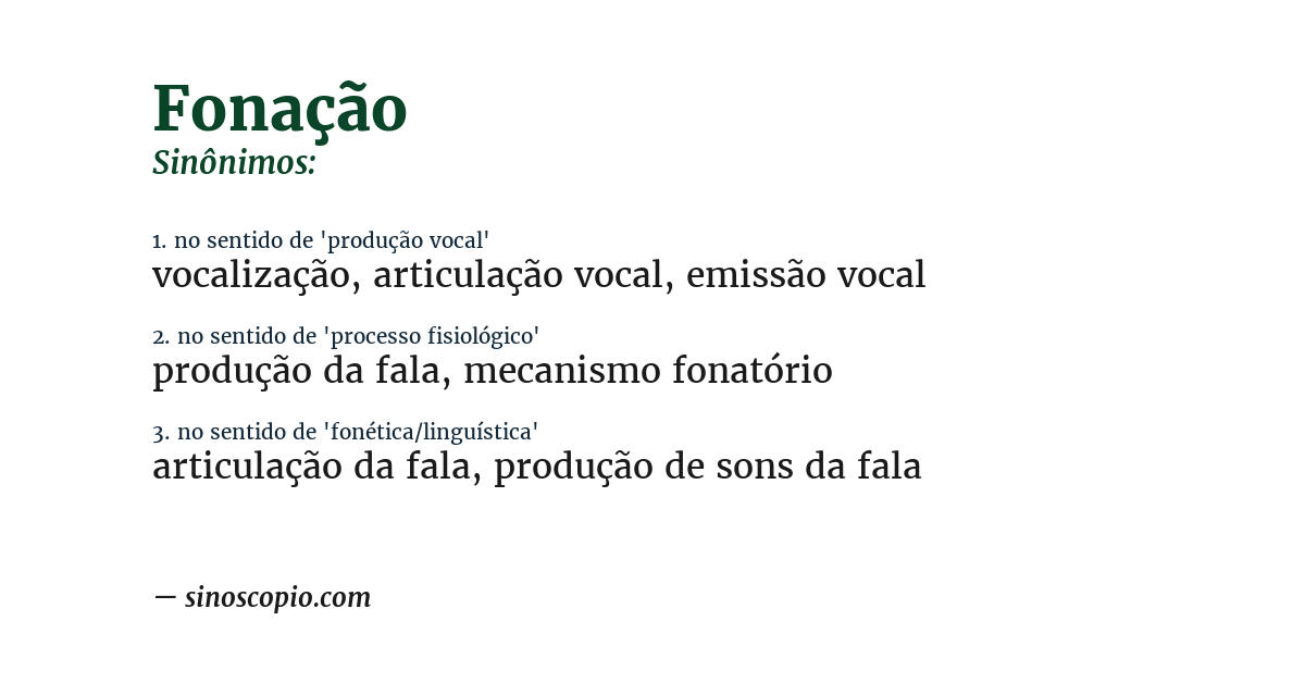 Sinônimo de fonação