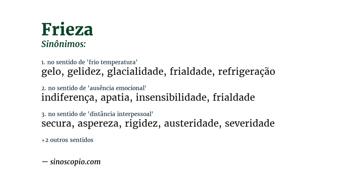 Sinônimo de frieza