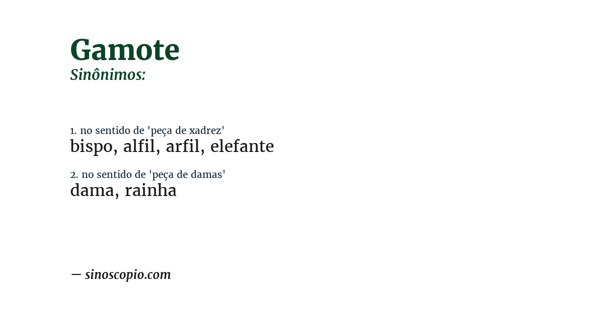 Sinônimo de gamote