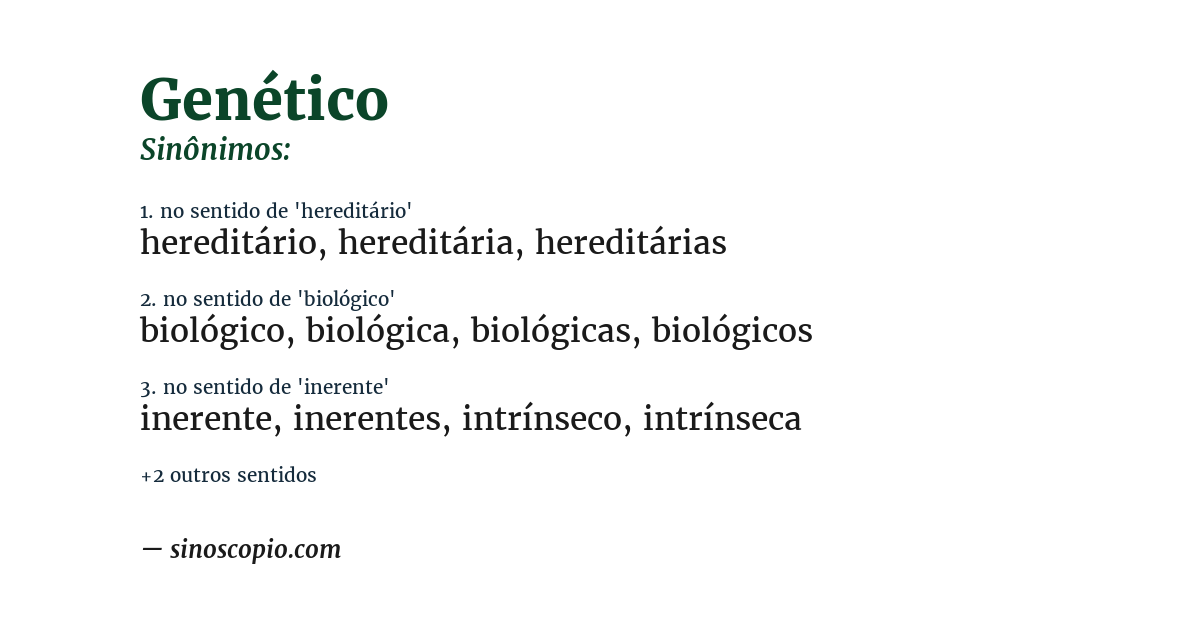 Sinônimo de genético
