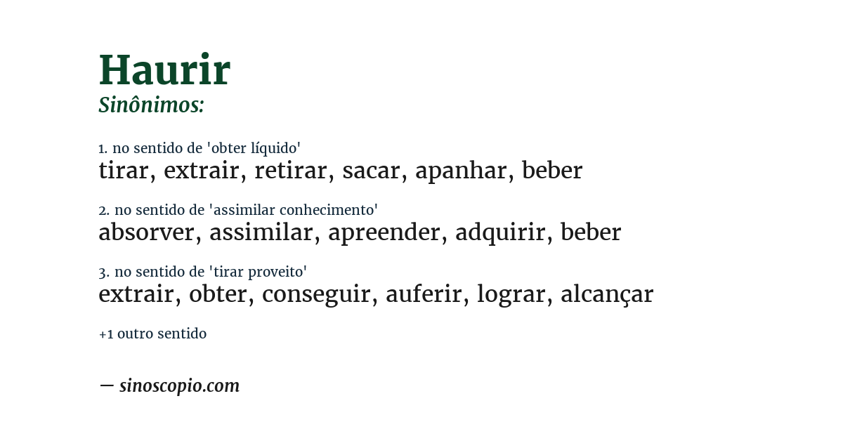 Sinônimo de haurir