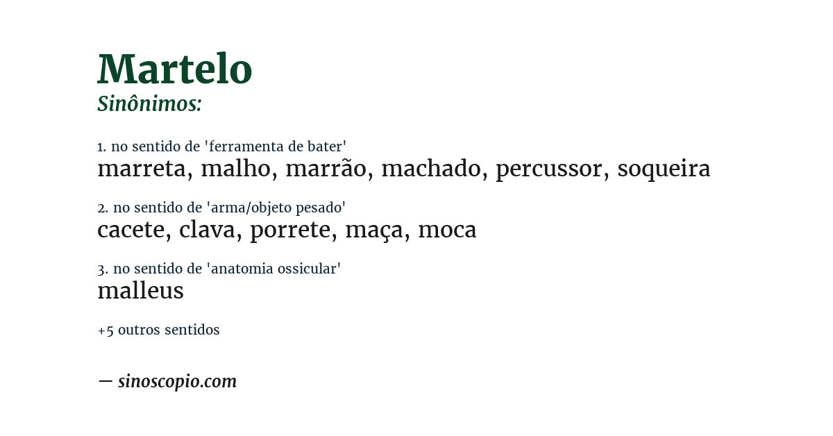 Sinônimo de martelo