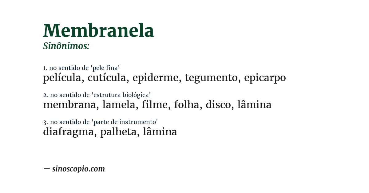 Sinônimo de membranela