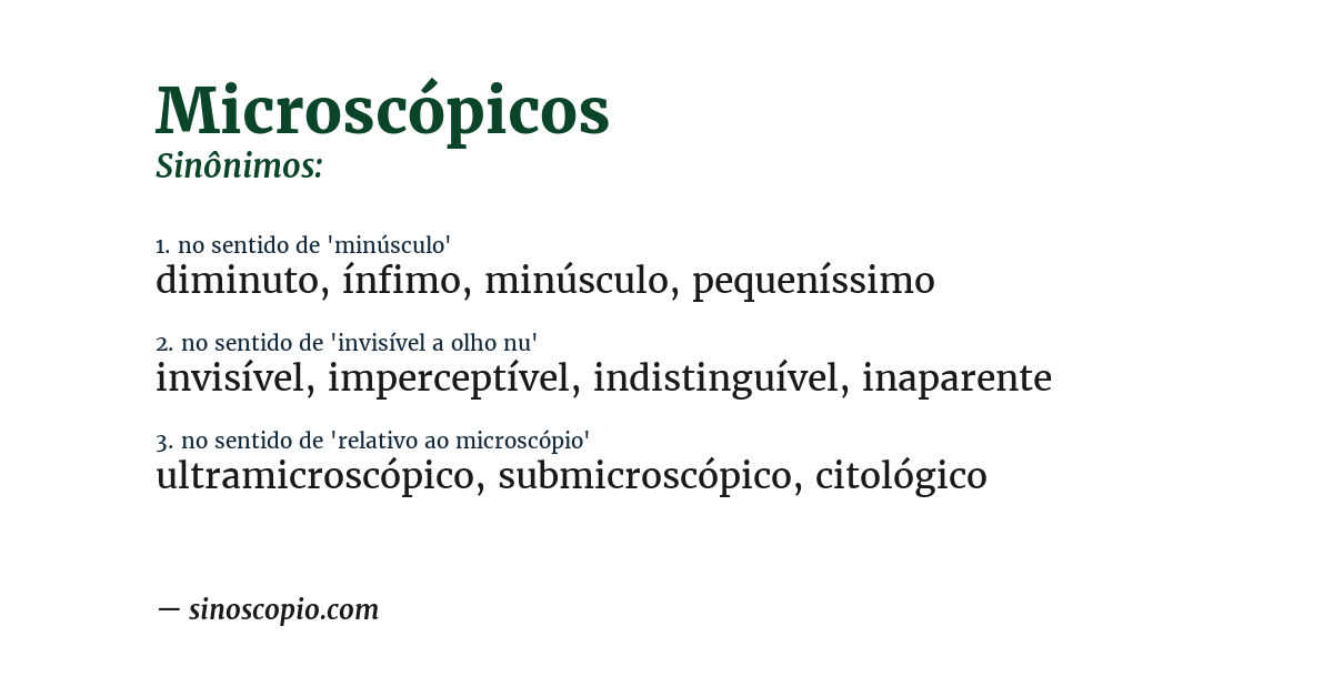 Sinônimo de microscópicos