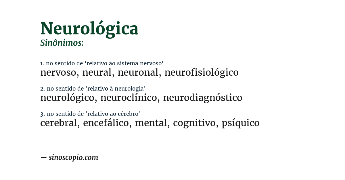 Sinônimo de neurológica